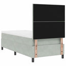 LED Box Spring Bed med madras Lysegrå 80 x 200 cm Fløjl