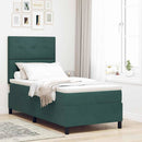 LED Box Spring Bed med madras Mørkegrøn 100 x 200 cm Fløjl