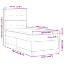 LED Box Spring Bed med madras Mørk blå 100 x 200 cm Fløjl