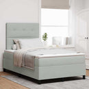 LED Box Spring Bed med madras Lysegrå 120 x 190 cm Fløjl