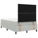 LED Box Spring Bed med madras Lysegrå 120 x 190 cm Fløjl