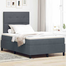 LED Box Spring Bed med madras Mørkegrå 120 x 190 cm Fløjl