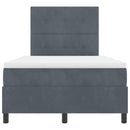 LED Box Spring Bed med madras Mørkegrå 120 x 190 cm Fløjl