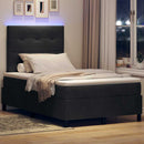 LED Box Spring Bed med madras Sort 120 x 190 cm Fløjl