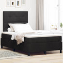 LED Box Spring Bed med madras Sort 120 x 190 cm Fløjl