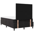 LED Box Spring Bed med madras Sort 120 x 190 cm Fløjl