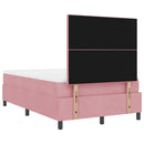LED Box Spring Bed med madras Lyserød 120 x 190 cm Fløjl
