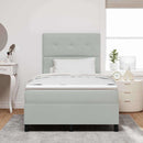 LED Box Spring Bed med madras Lysegrå 120 x 200 cm Fløjl