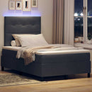 LED Box Spring Bed med madras Mørkegrå 120 x 200 cm Fløjl