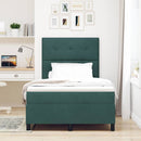 LED Box Spring Bed med madras Mørkegrøn 120 x 200 cm Fløjl
