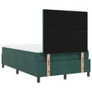 LED Box Spring Bed med madras Mørkegrøn 120 x 200 cm Fløjl