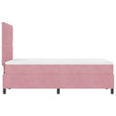 LED Box Spring Bed med madras Lyserød 120 x 200 cm Fløjl
