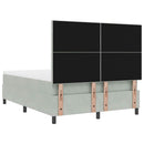 LED Box Spring Bed med madras Lysegrå 140 x 190 cm Fløjl