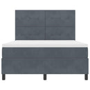 LED Box Spring Bed med madras Mørkegrå 140 x 190 cm Fløjl