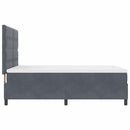 LED Box Spring Bed med madras Mørkegrå 140 x 190 cm Fløjl