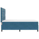 LED Box Spring Bed med madras Mørk blå 140 x 190 cm Fløjl