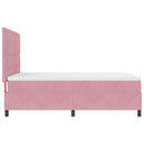 LED Box Spring Bed med madras Lyserød 140 x 190 cm Fløjl