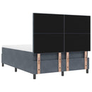 LED Box Spring Bed med madras Mørkegrå 140 x 200 cm Fløjl