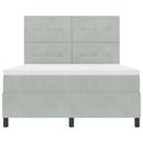 LED Box Spring Bed med madras Lysegrå 160 x 200 cm Fløjl