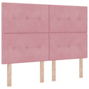LED Box Spring Bed med madras Lyserød 160 x 200 cm Fløjl