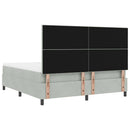 LED Box Spring Bed med madras Lysegrå 180 x 200 cm Fløjl