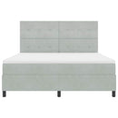 LED Box Spring Bed med madras Lysegrå 180 x 200 cm Fløjl