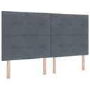 LED Box Spring Bed med madras Mørkegrå 180 x 200 cm Fløjl