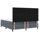 LED Box Spring Bed med madras Mørkegrå 180 x 200 cm Fløjl