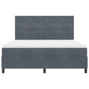 LED Box Spring Bed med madras Mørkegrå 180 x 200 cm Fløjl