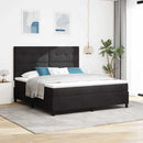 LED Box Spring Bed med madras Sort 180 x 200 cm Fløjl