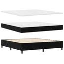 LED Box Spring Bed med madras Sort 180 x 200 cm Fløjl