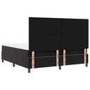 LED Box Spring Bed med madras Sort 180 x 200 cm Fløjl