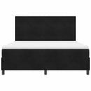 LED Box Spring Bed med madras Sort 180 x 200 cm Fløjl