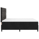 LED Box Spring Bed med madras Sort 180 x 200 cm Fløjl