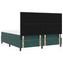 LED Box Spring Bed med madras Mørkegrøn 180 x 200 cm Fløjl