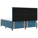 LED Box Spring Bed med madras Mørk blå 180 x 200 cm Fløjl