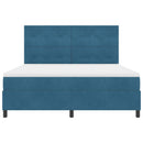 LED Box Spring Bed med madras Mørk blå 180 x 200 cm Fløjl