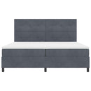 LED Box Spring Bed med madras Mørkegrå 200 x 200 cm Fløjl