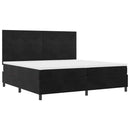 LED Box Spring Bed med madras Sort 200 x 200 cm Fløjl