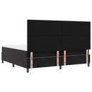 LED Box Spring Bed med madras Sort 200 x 200 cm Fløjl
