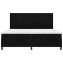 LED Box Spring Bed med madras Sort 200 x 200 cm Fløjl