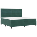 LED Box Spring Bed med madras Mørkegrøn 200 x 200 cm Fløjl