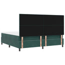 LED Box Spring Bed med madras Mørkegrøn 200 x 200 cm Fløjl