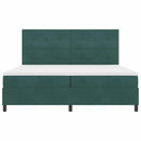 LED Box Spring Bed med madras Mørkegrøn 200 x 200 cm Fløjl