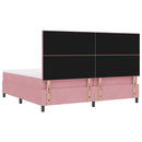 LED Box Spring Bed med madras Lyserød 200 x 200 cm Fløjl