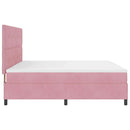 LED Box Spring Bed med madras Lyserød 200 x 200 cm Fløjl