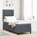 LED Box Spring Bed med hovedgærde Mørkegrå 80 x 200 cm Fløjl