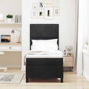 LED Box Spring Bed med hovedgærde Sort 80 x 200 cm Fløjl