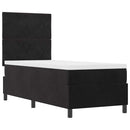 LED Box Spring Bed med hovedgærde Sort 80 x 200 cm Fløjl