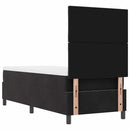 LED Box Spring Bed med hovedgærde Sort 80 x 200 cm Fløjl